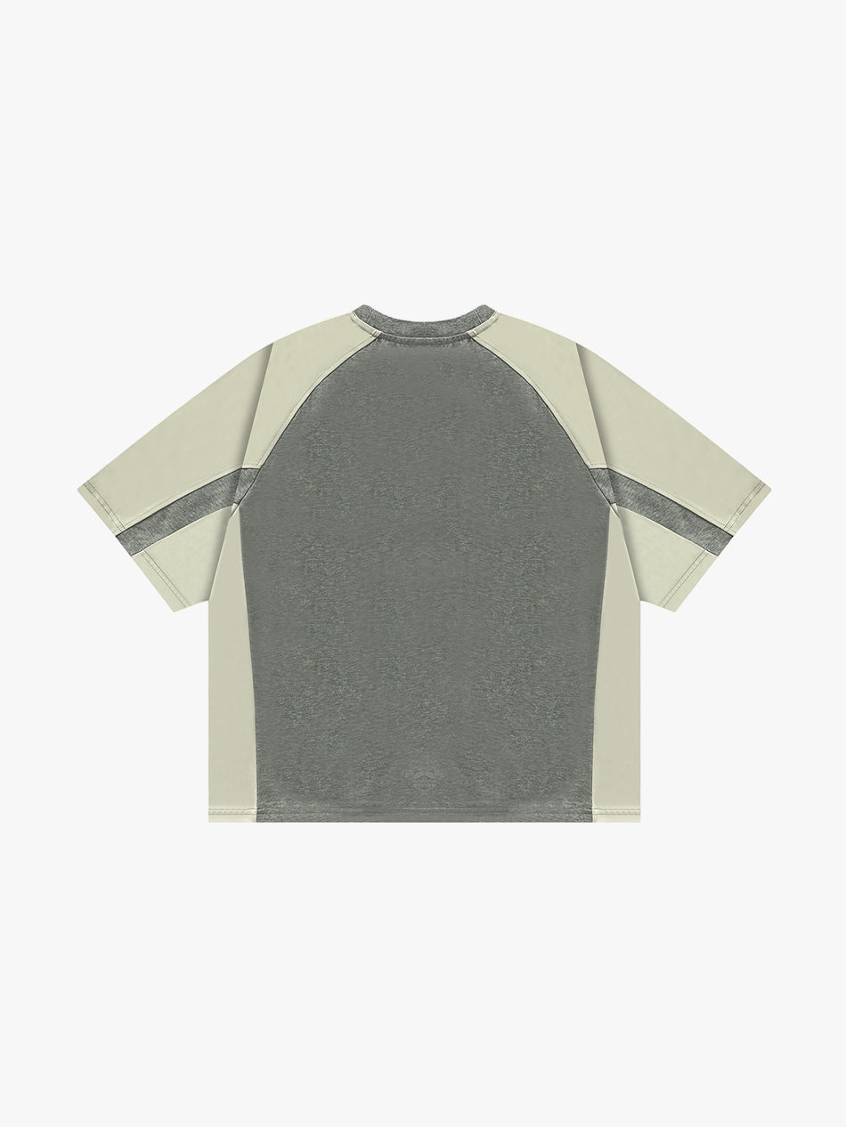 COLORBLOCK LOGO TEE (GREY/BLUE)