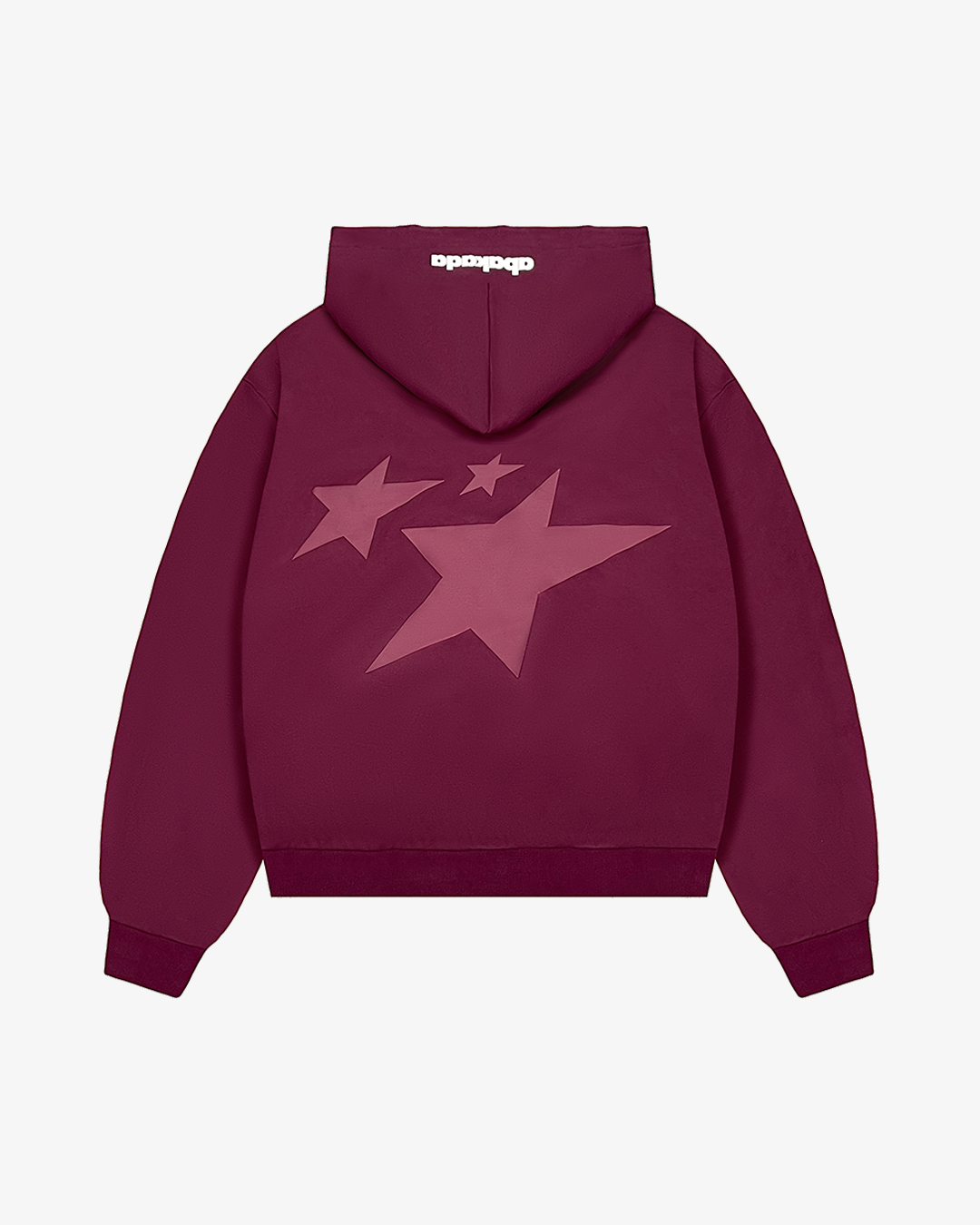 DISTRESSED LETTER PATCH ZIP-UP (WINE)