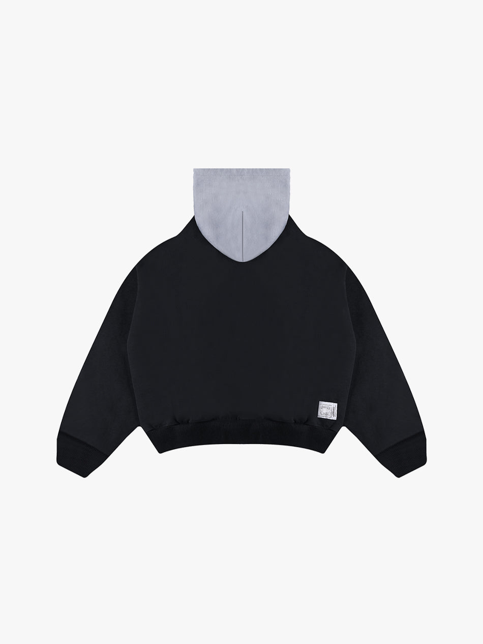 TWO-TONED SNAKESKIN HOODIE (BLACK)