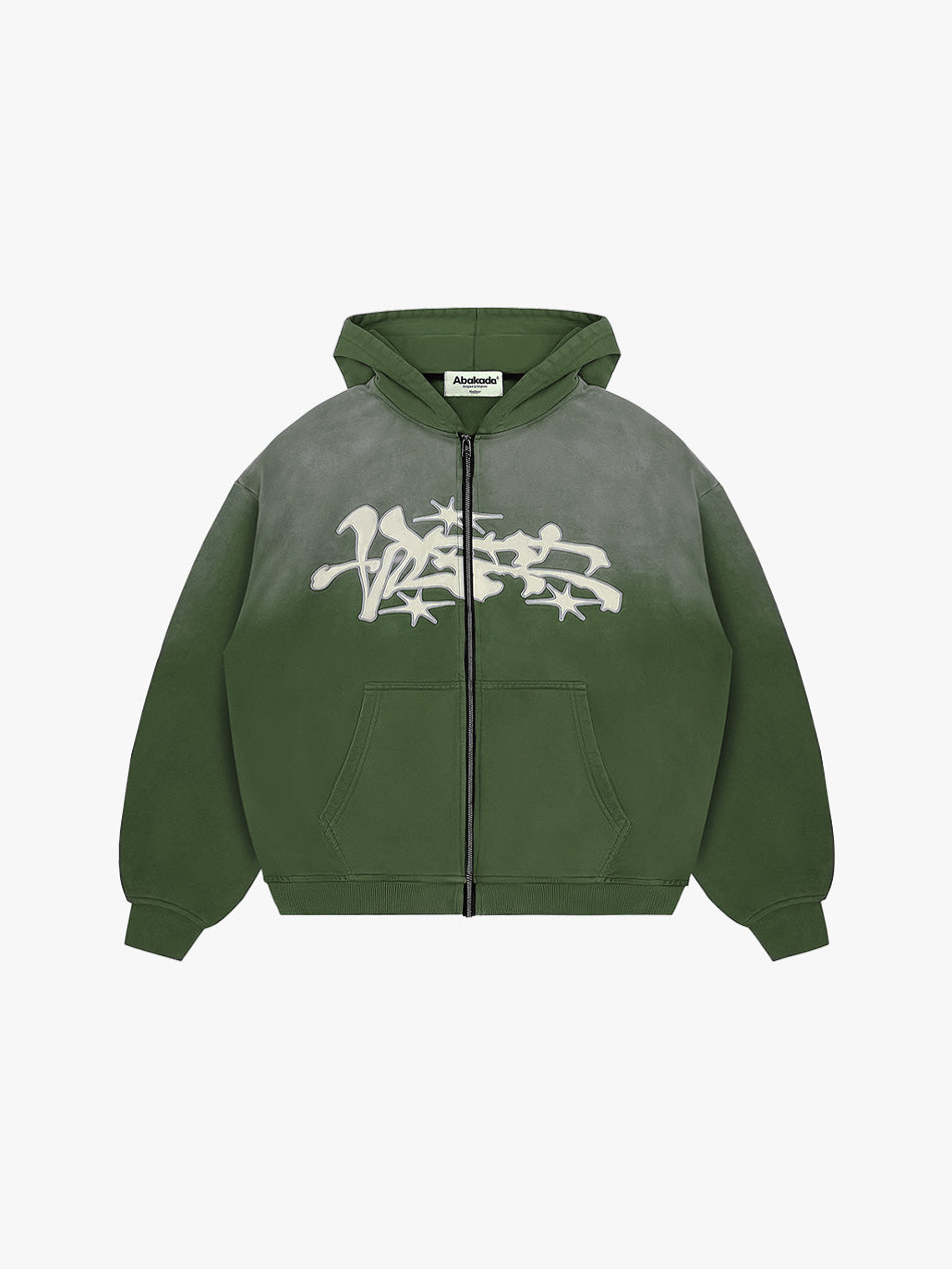 GRAFFITI BAYBAYIN ZIP-UP (WASHED PANDAN)
