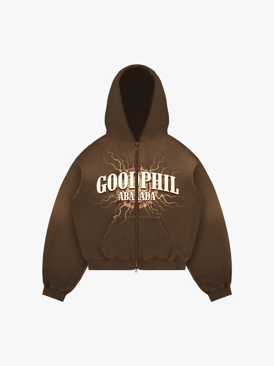 ASPIN WASHED ZIP-UP (BROWN)