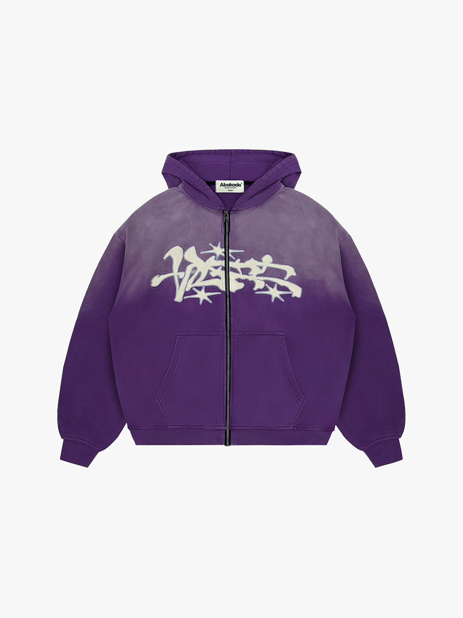 GRAFFITI BAYBAYIN ZIP-UP (WASHED UBE)