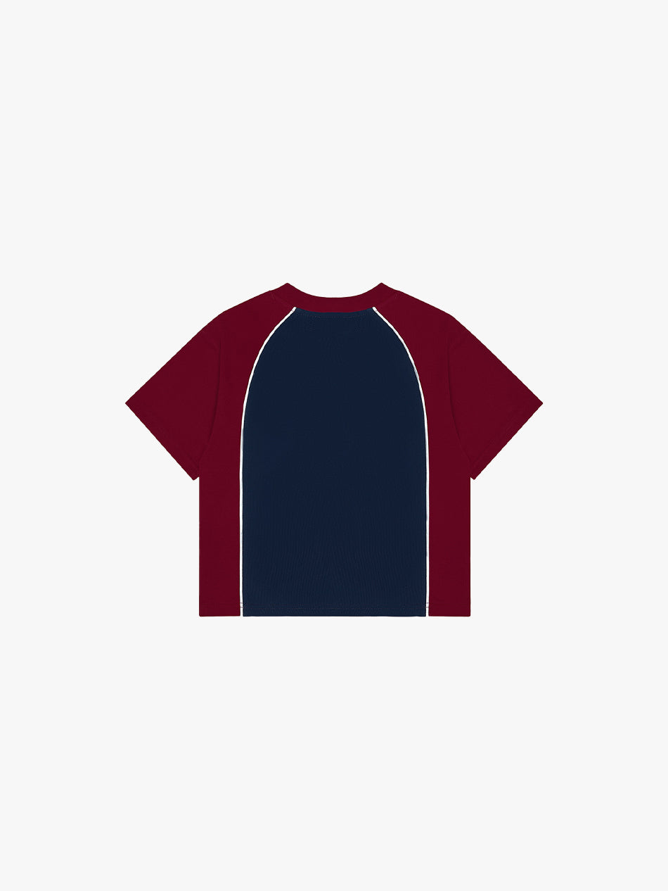 RAGLAN BOXY CROP TOP (RED/BLUE)