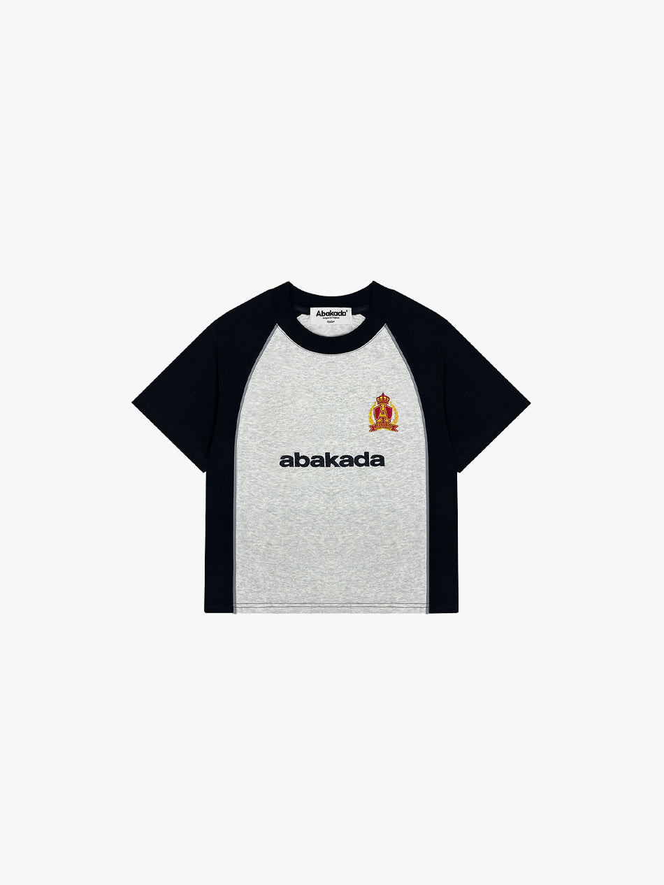 RAGLAN BOXY CROP TOP (BLACK/GREY)