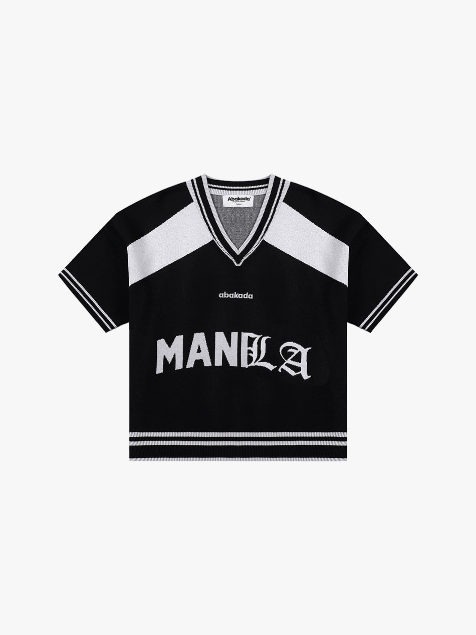 +63 KNITTED FOOTBALL JERSEY V2 (BLACK)