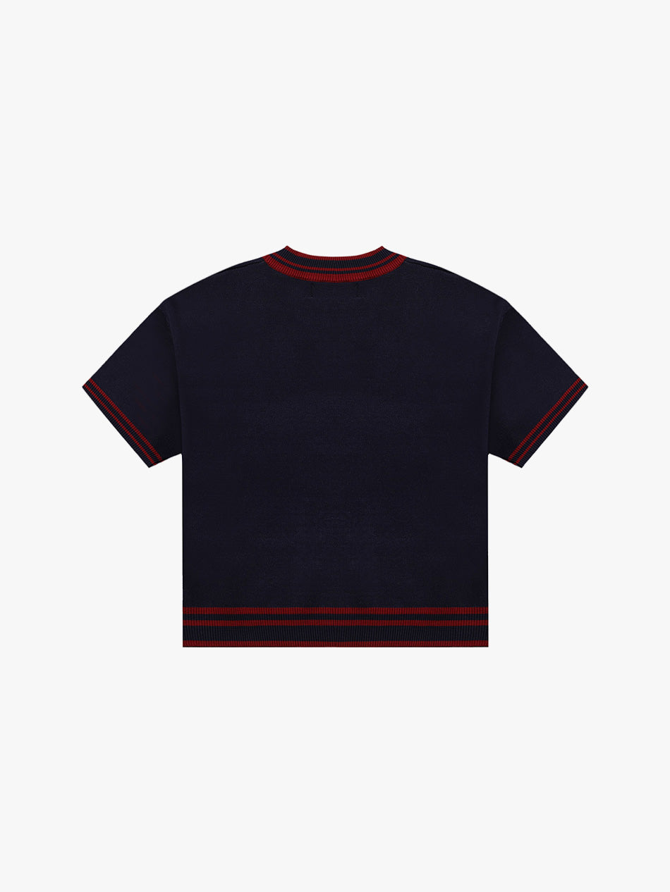 +63 KNITTED FOOTBALL JERSEY V2 (NAVY)