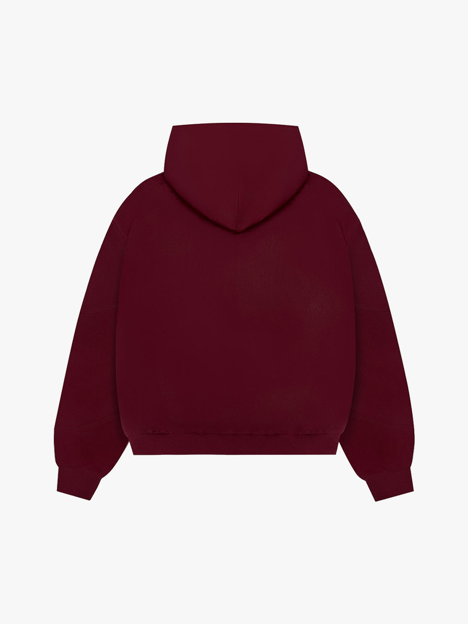 LEATHER PATCH ZIP-UP (RED)