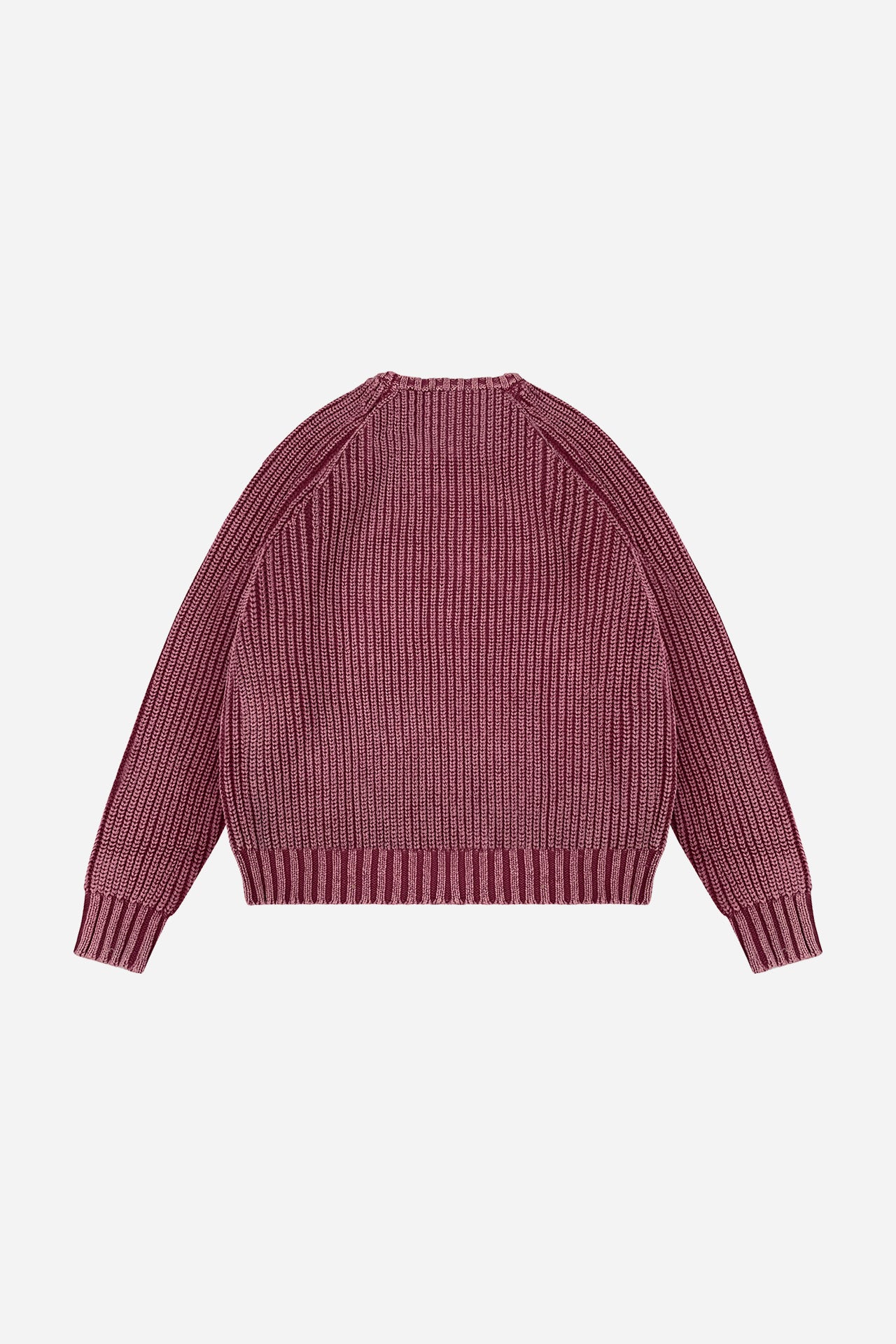 3 STAR FADED KNITTED SWEATER (WASHED RED)
