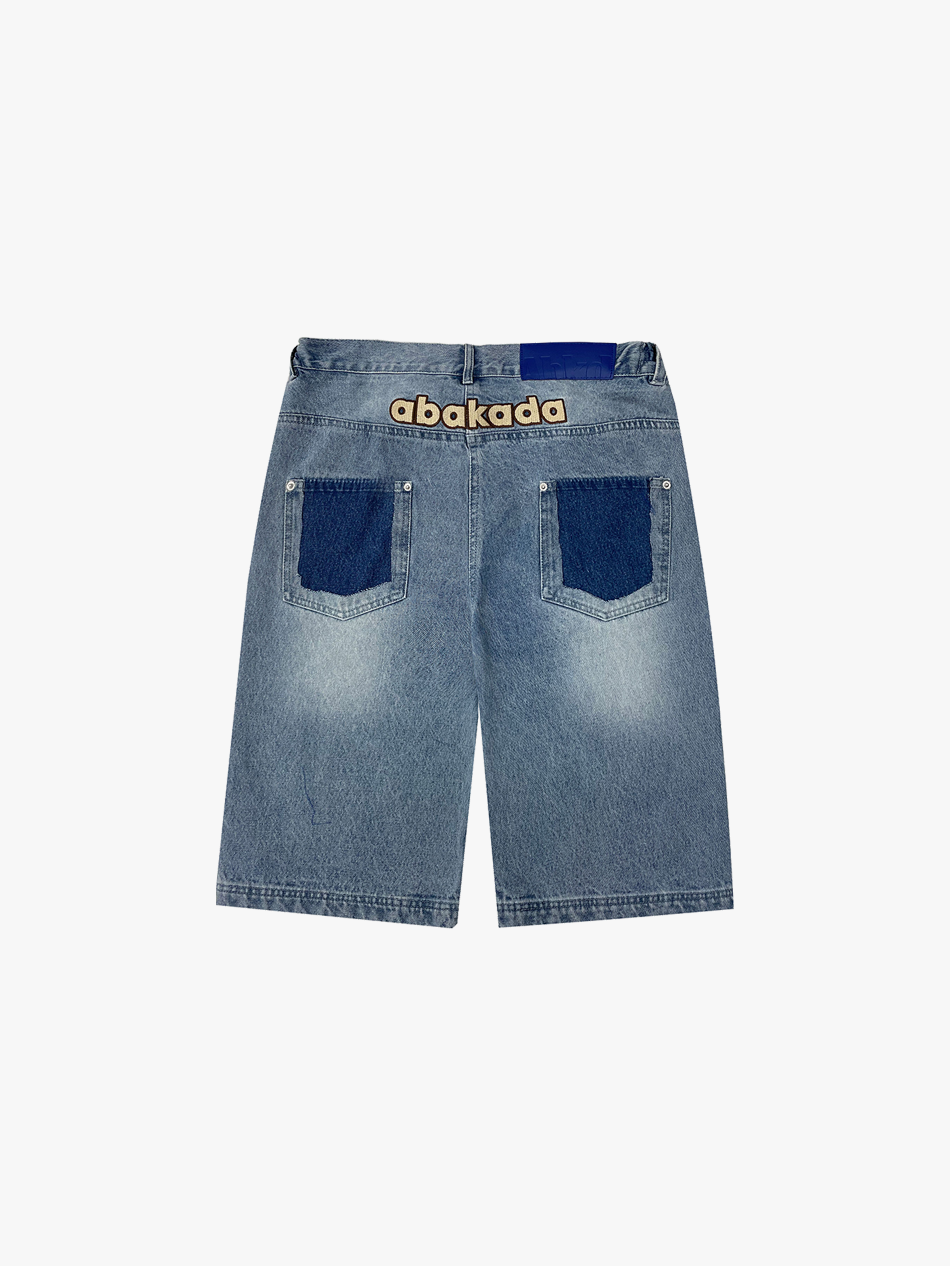 CHECKERED DISTRESSED JORTS (BLACK)