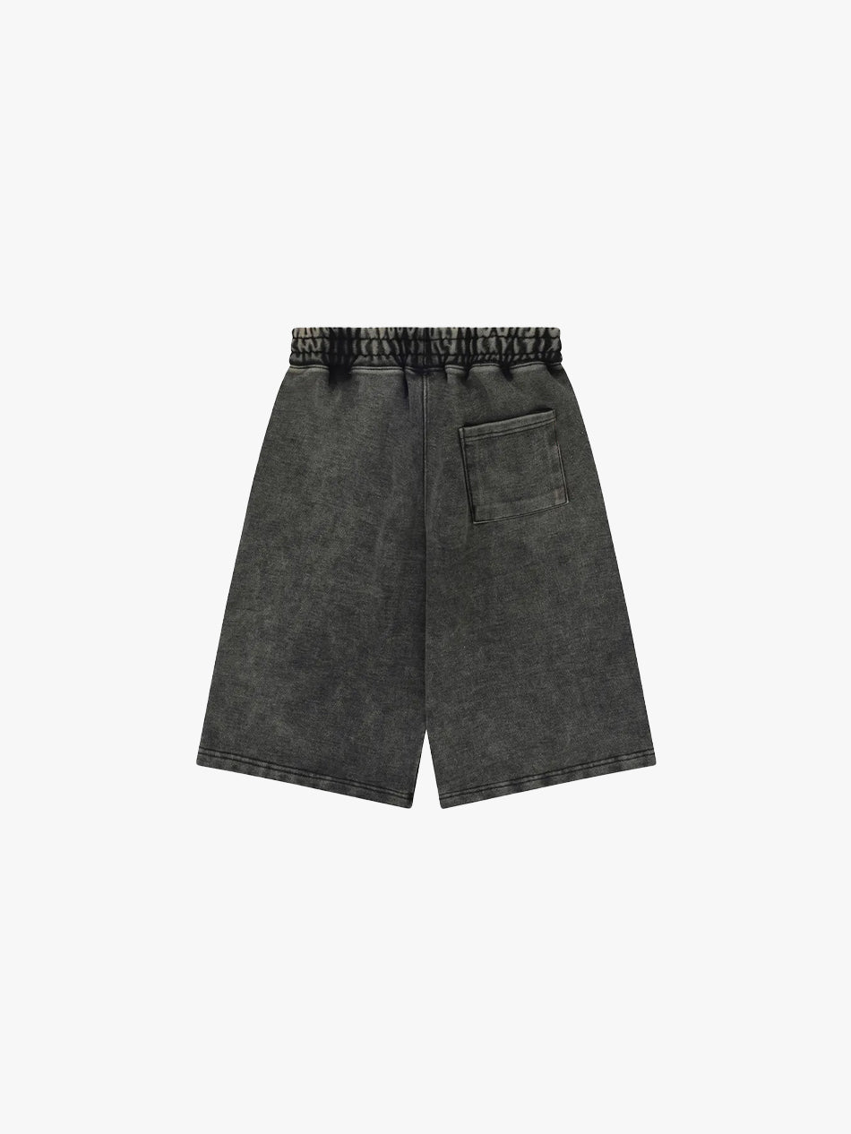 SCRIPT BERMUDA SHORTS (WASHED BLACK)