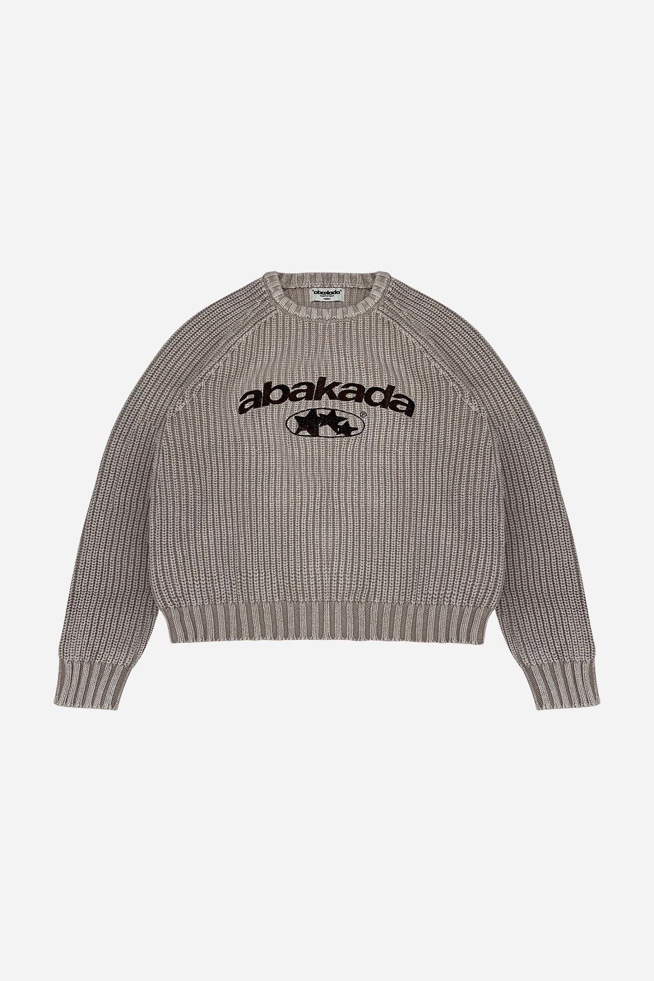 3 STAR FADED KNITTED SWEATER (WASHED TAN)