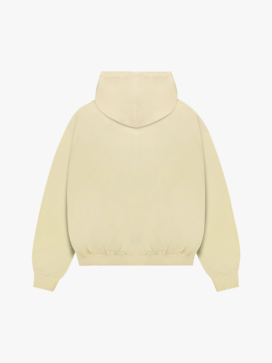 LEATHER PATCH ZIP-UP (BUTTER)