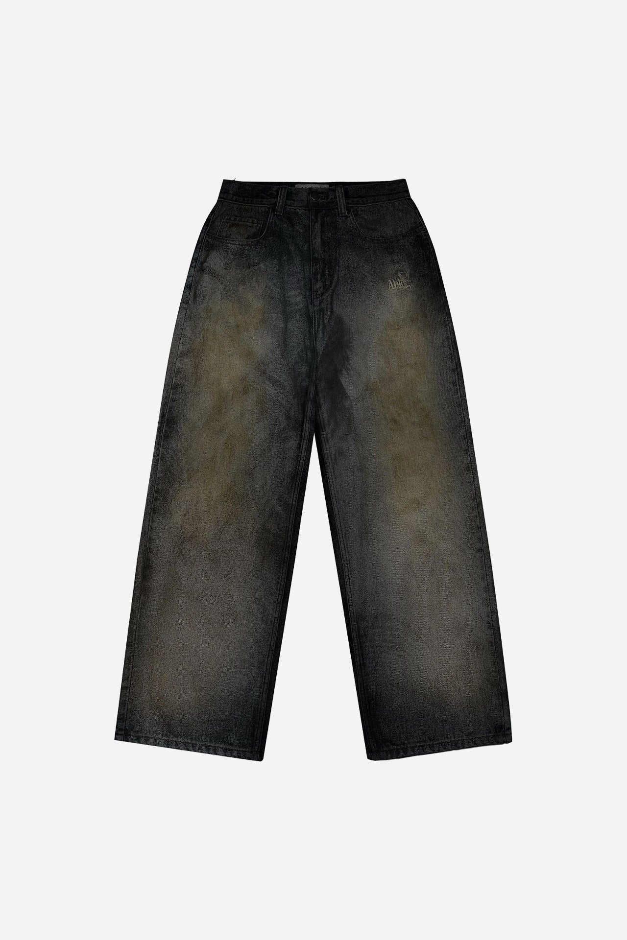 MUD WASHED LOOSE JEANS (DARK DENIM)
