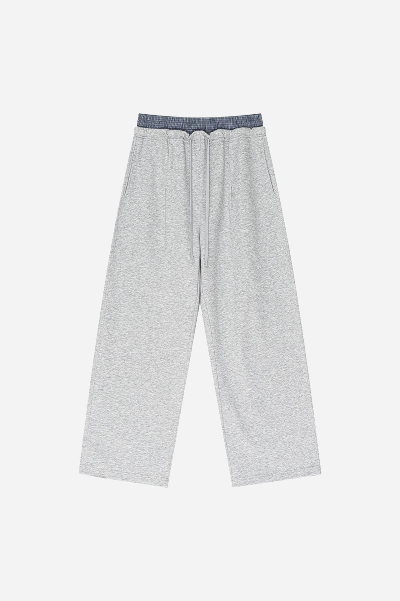 DOUBLE WAISTBAND LOOSE PANTS (GREY)