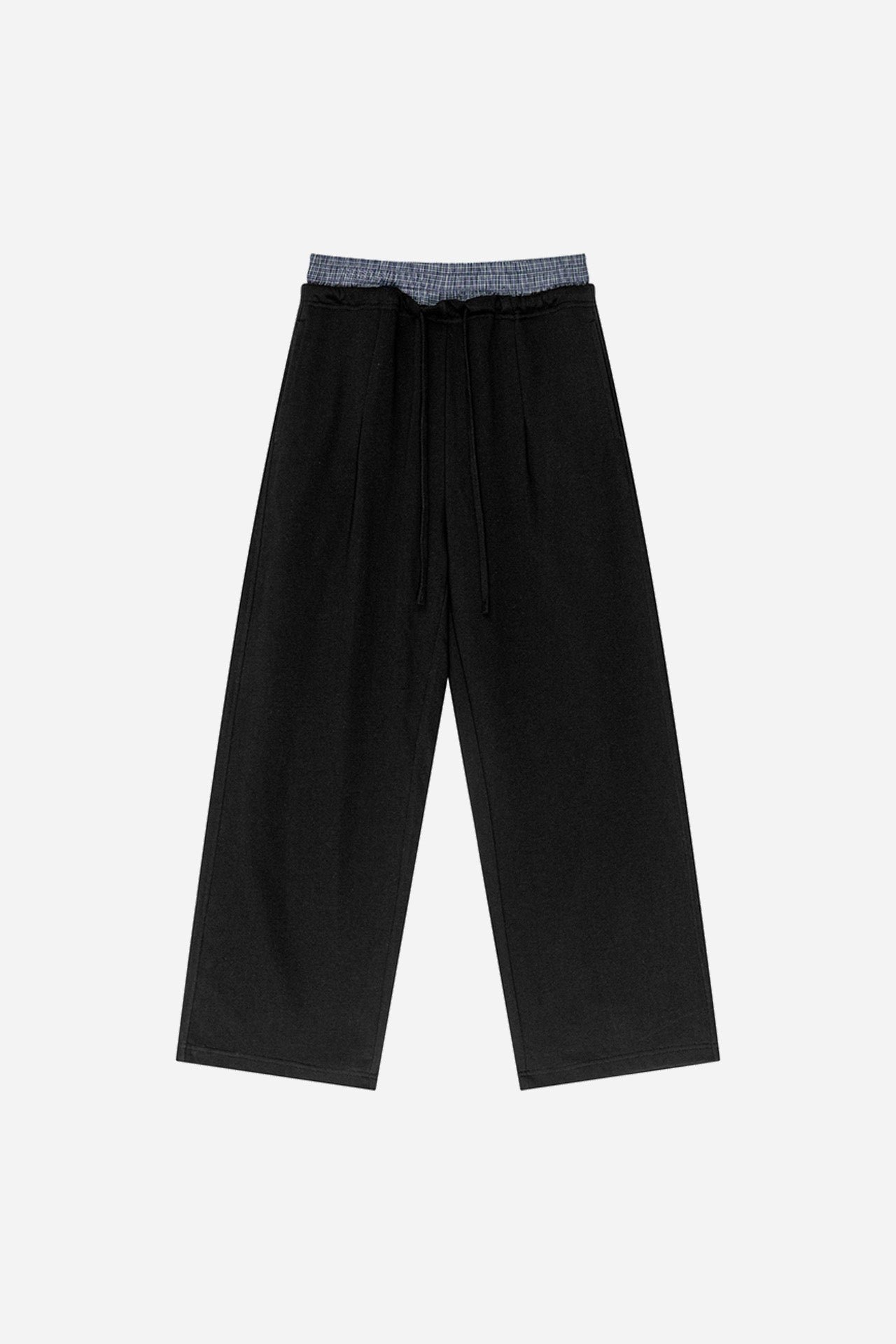 DOUBLE WAISTBAND LOOSE PANTS (BLACK)