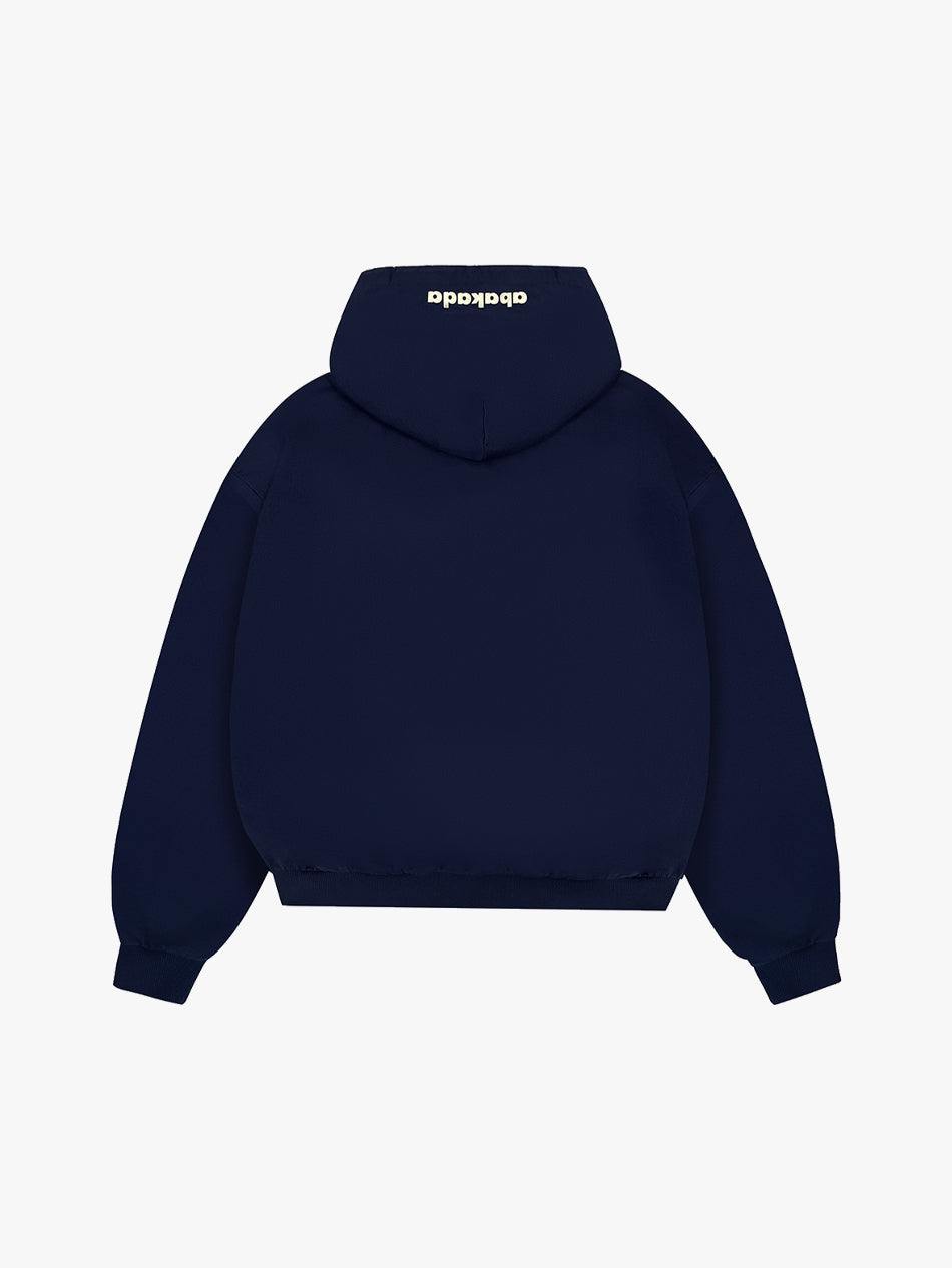 DISTRESSED PATCH ZIP-UP (NAVY)