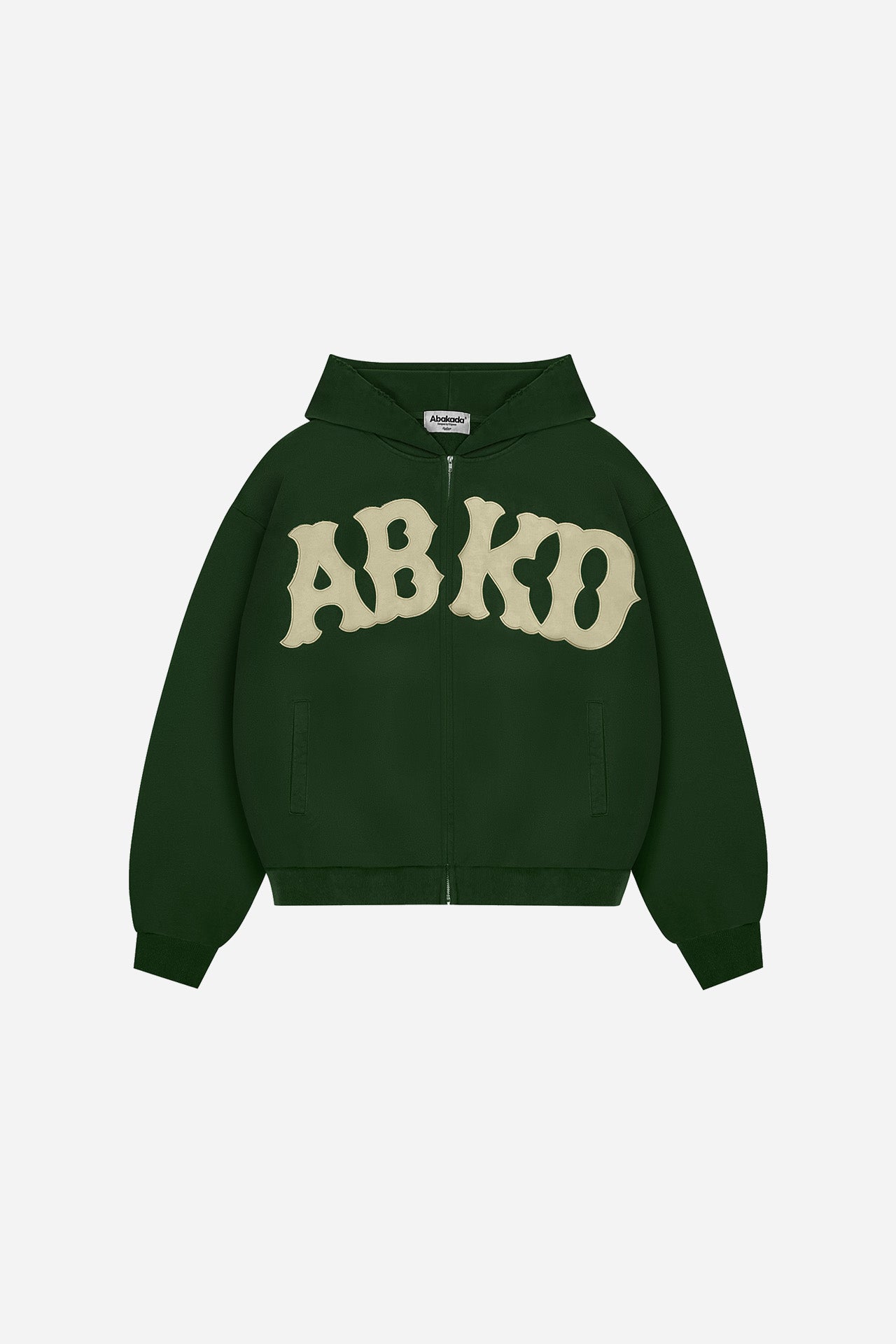 DISTRESSED PATCH ZIP-UP (FOREST)