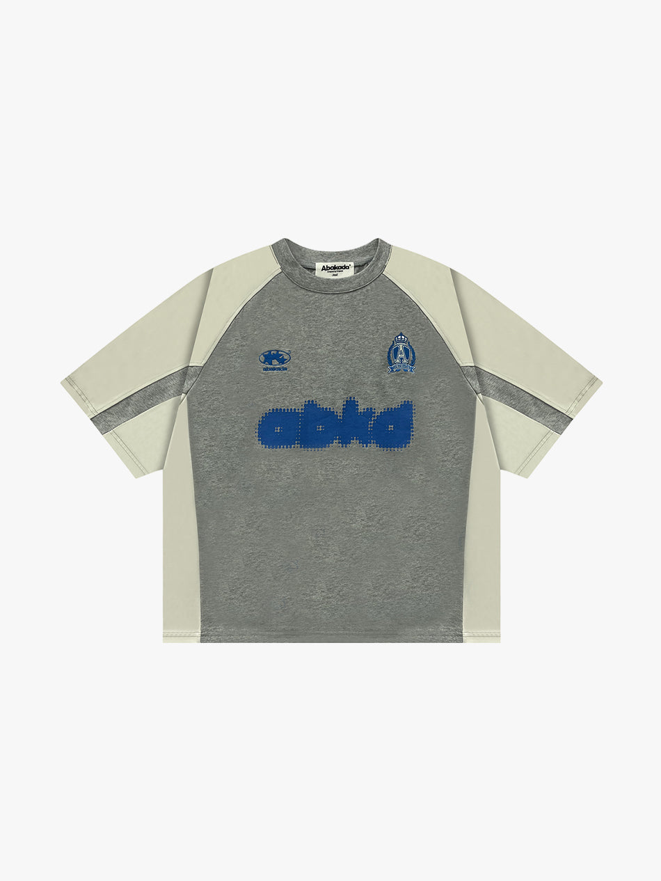 COLORBLOCK LOGO TEE (GREY/BLUE)