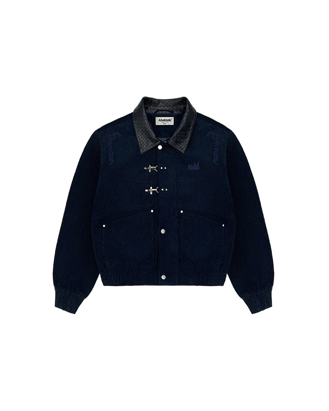 WEAVE COLLAR WORK JACKET (NAVY)