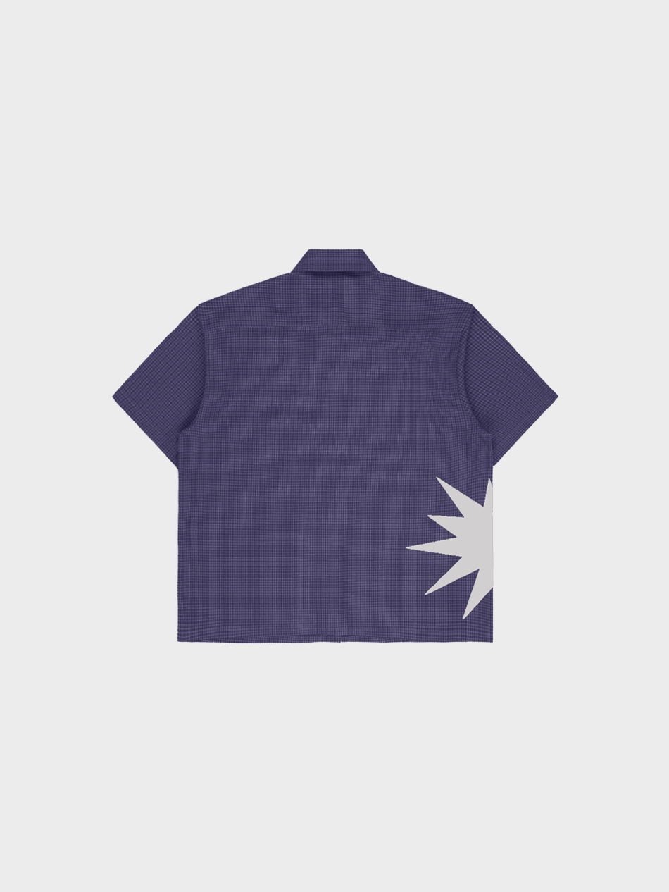 GINGHAM BUTTON-UP (NAVY)