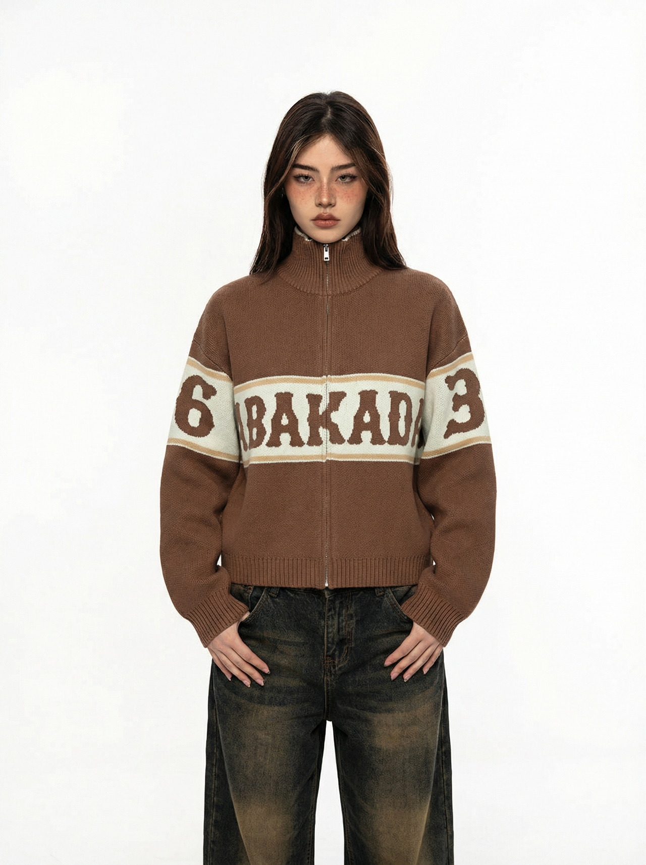 PILIPINAS COLORBLOCK KNITTED SWEATER (BROWN)