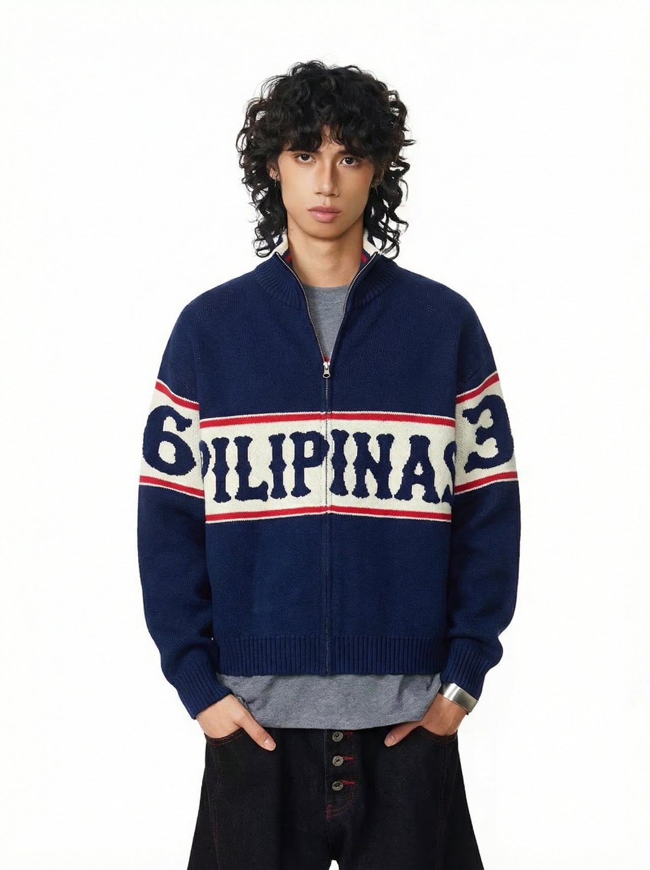 PILIPINAS COLORBLOCK KNITTED SWEATER (NAVY)