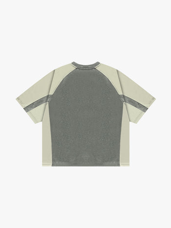 COLORBLOCK LOGO TEE (GREY/BLUE)
