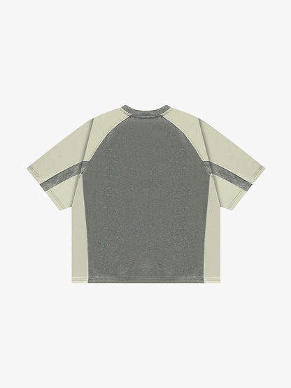 COLORBLOCK LOGO TEE (GREY/BLUE)