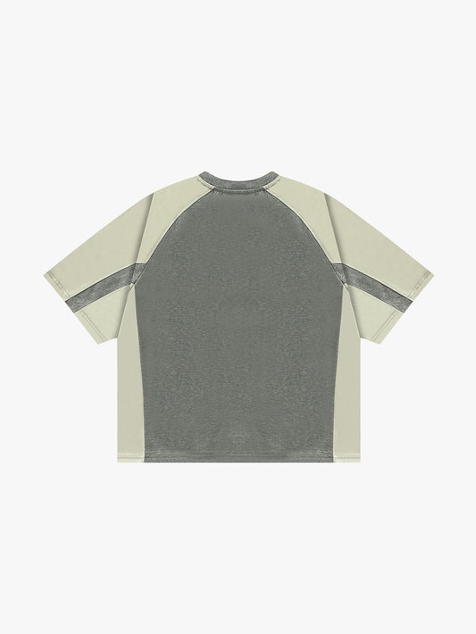 COLORBLOCK LOGO TEE (GREY/BLUE)
