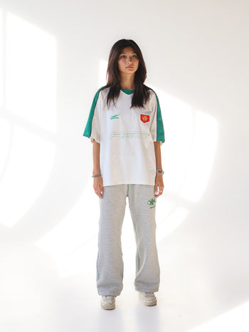 COLORBLOCK RACING TEE (PANDAN/WHITE)