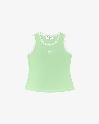 RIBBED LACED TRIM TANK (PANDAN)