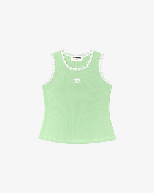 RIBBED LACED TRIM TANK (PANDAN)
