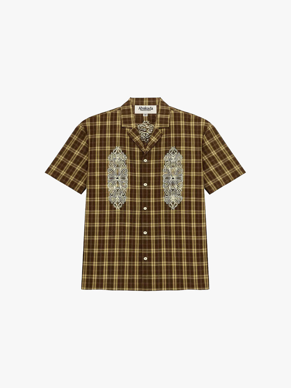 BARONG CHECKERED BUTTON-UP (BROWN)