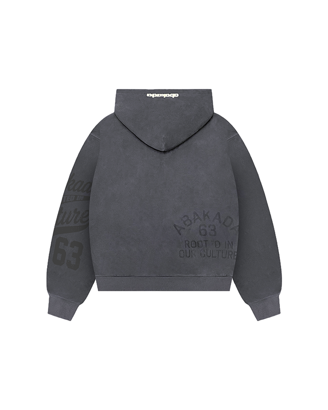 DISTRESSED PATCH WASHED ZIP-UP (DARK GREY)