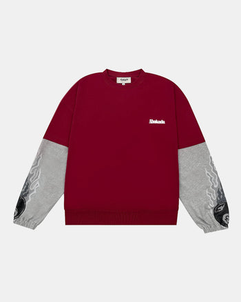 DOUBLE LAYERED LONGSLEEVE TEE (BURGUNDY)