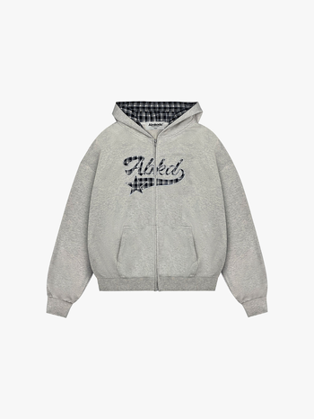 PLAID VARSITY ZIP-UP (GREY)