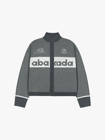 KNIT CARDIGAN ZIP-UP (GREY)