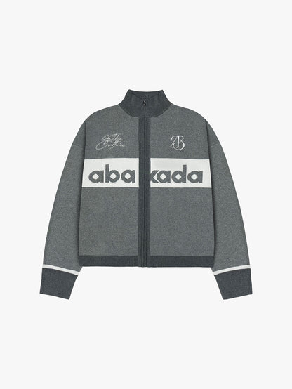KNIT CARDIGAN ZIP-UP (GREY)
