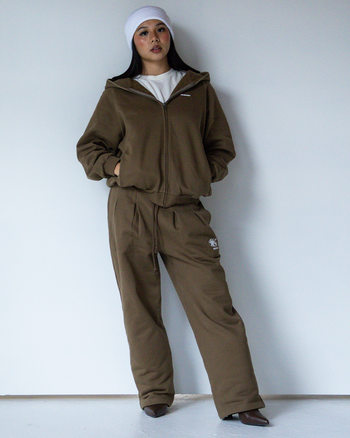 UNIFORM RAGLAN ZIP-UP (BROWN)