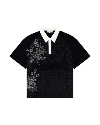SAMPAGUITA LACED POLO (BLACK)
