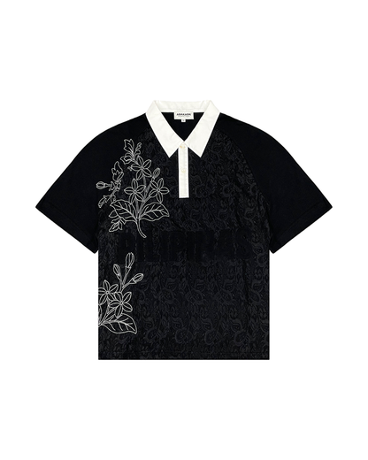 SAMPAGUITA LACED POLO (BLACK)