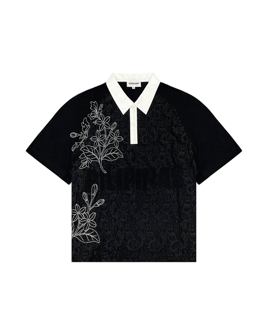 SAMPAGUITA LACED POLO (BLACK)