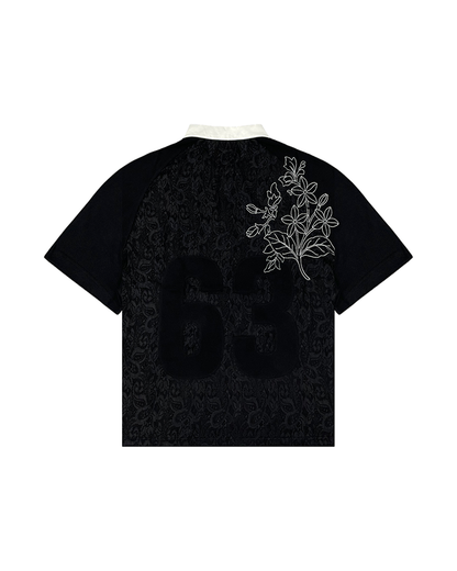 SAMPAGUITA LACED POLO (BLACK)