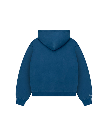 DISTRESSED PATCH PULLOVER (BLUE)
