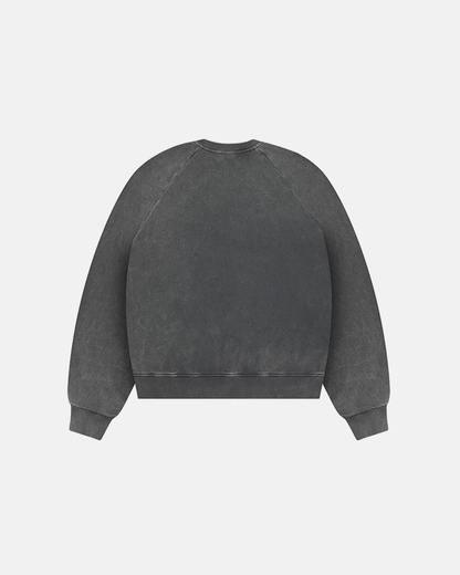 MASCOT PATCH CREWNECK (WASHED BLACK)