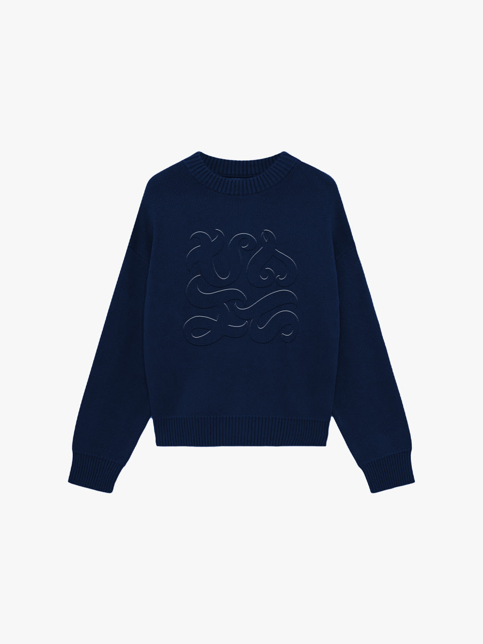 EMBOSSED BAYBAYIN KNITWEAR (NAVY)