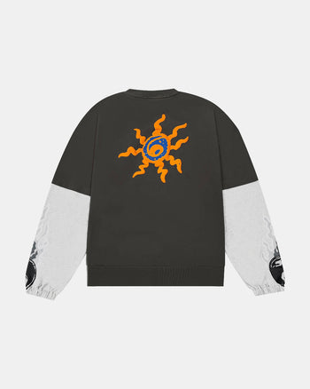 DOUBLE LAYERED LONGSLEEVE TEE (WASHED BLACK)