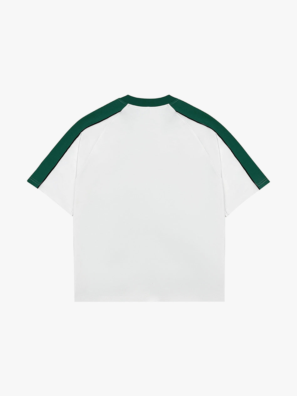 COLORBLOCK RACING TEE (PANDAN/WHITE)