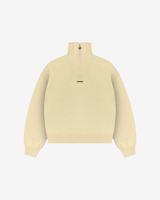 SUN QUARTER ZIP SWEATER (CREAM)