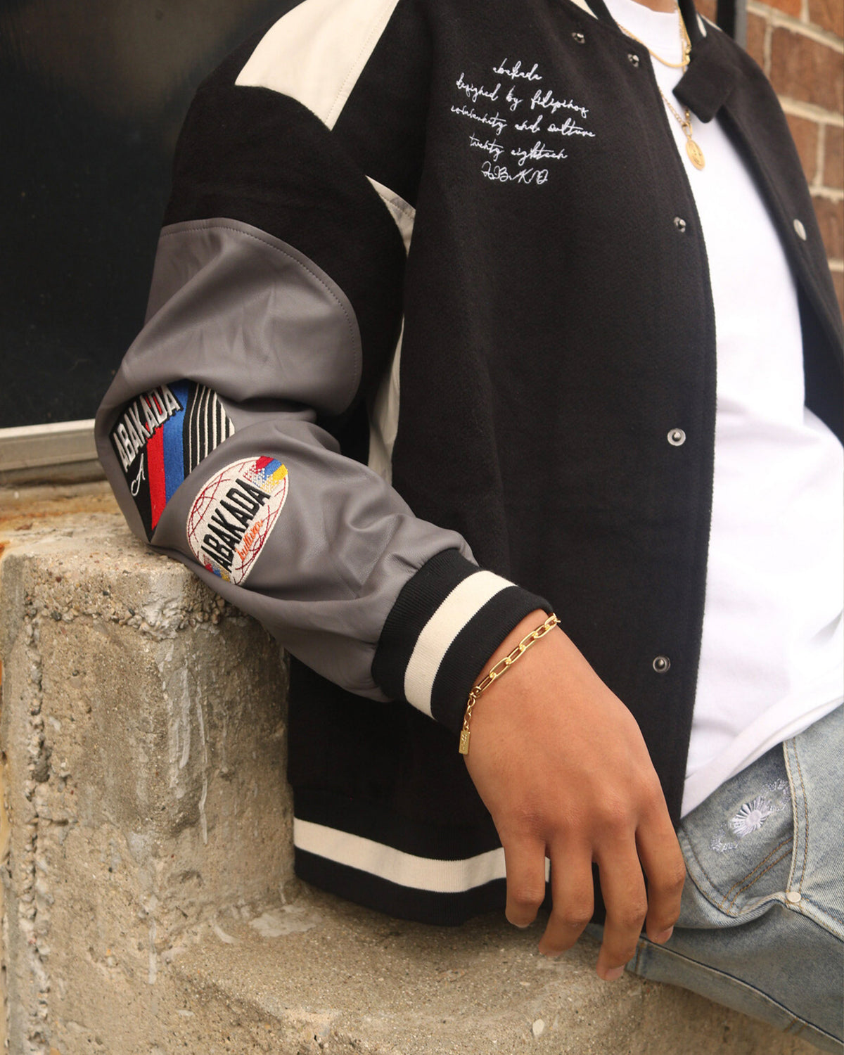 RACING LEATHER JACKET (BLACK/GREY)